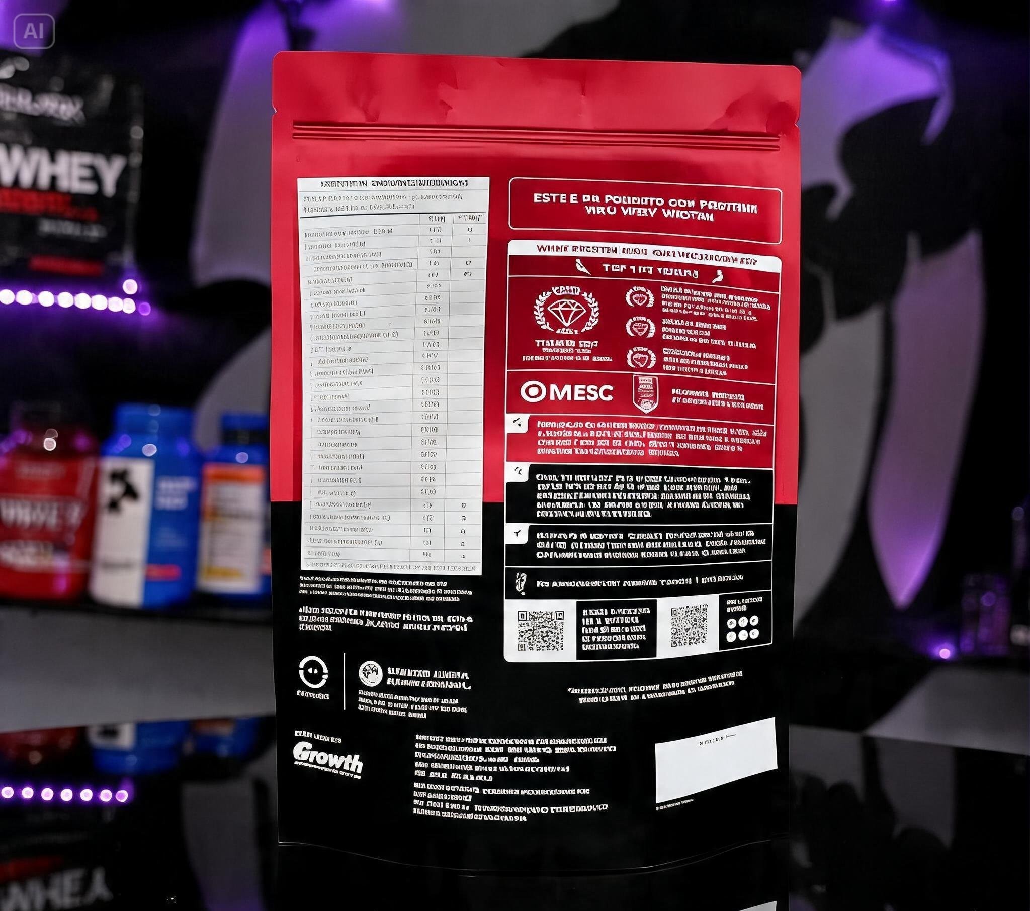 Whey 80% Growth 900g - verso